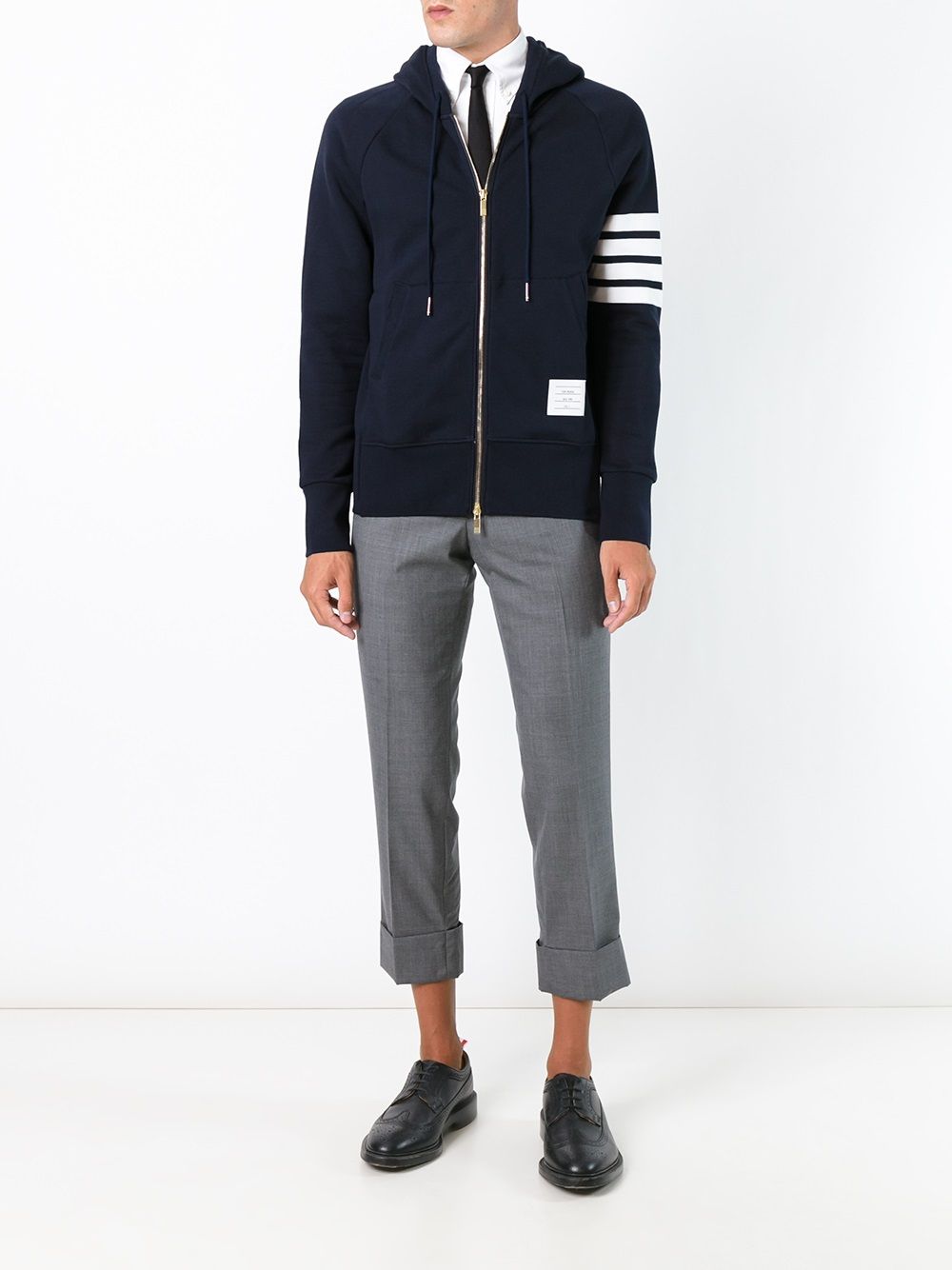 Thom Browne Men Cotton Zipped Hoodie