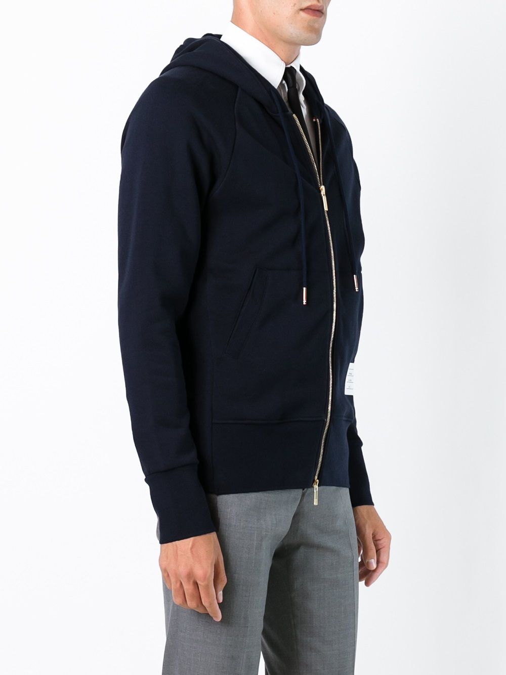 Thom Browne Men Cotton Zipped Hoodie