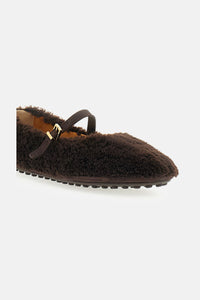 Tod's Women Shearling And Suede Leather Ballerina Flats