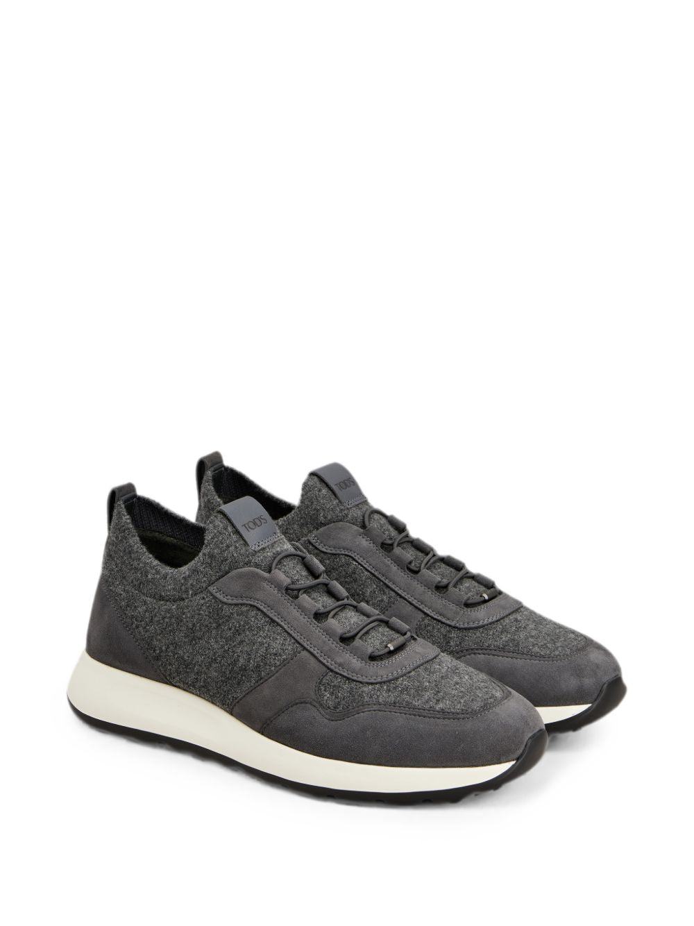 Tod's Men Leather And Knit Sneakers
