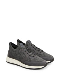 Tod's Men Leather And Knit Sneakers