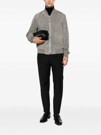 Tom Ford Men Suede Leather Bomber Jacket