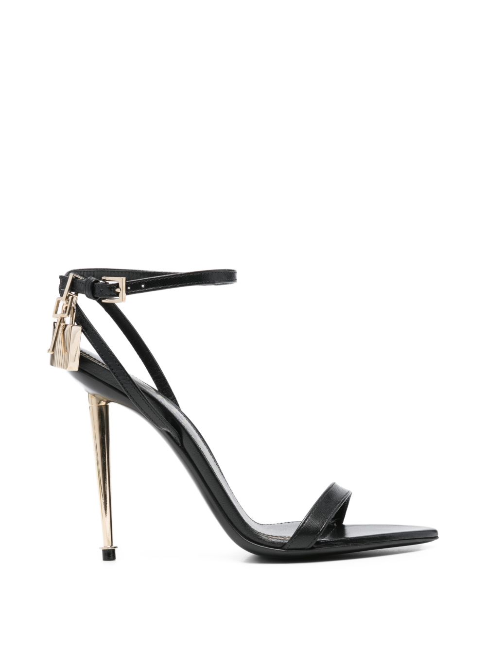 Tom Ford Women Padlock Leather Heel Sandals