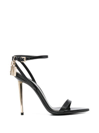 Tom Ford Women Padlock Leather Heel Sandals
