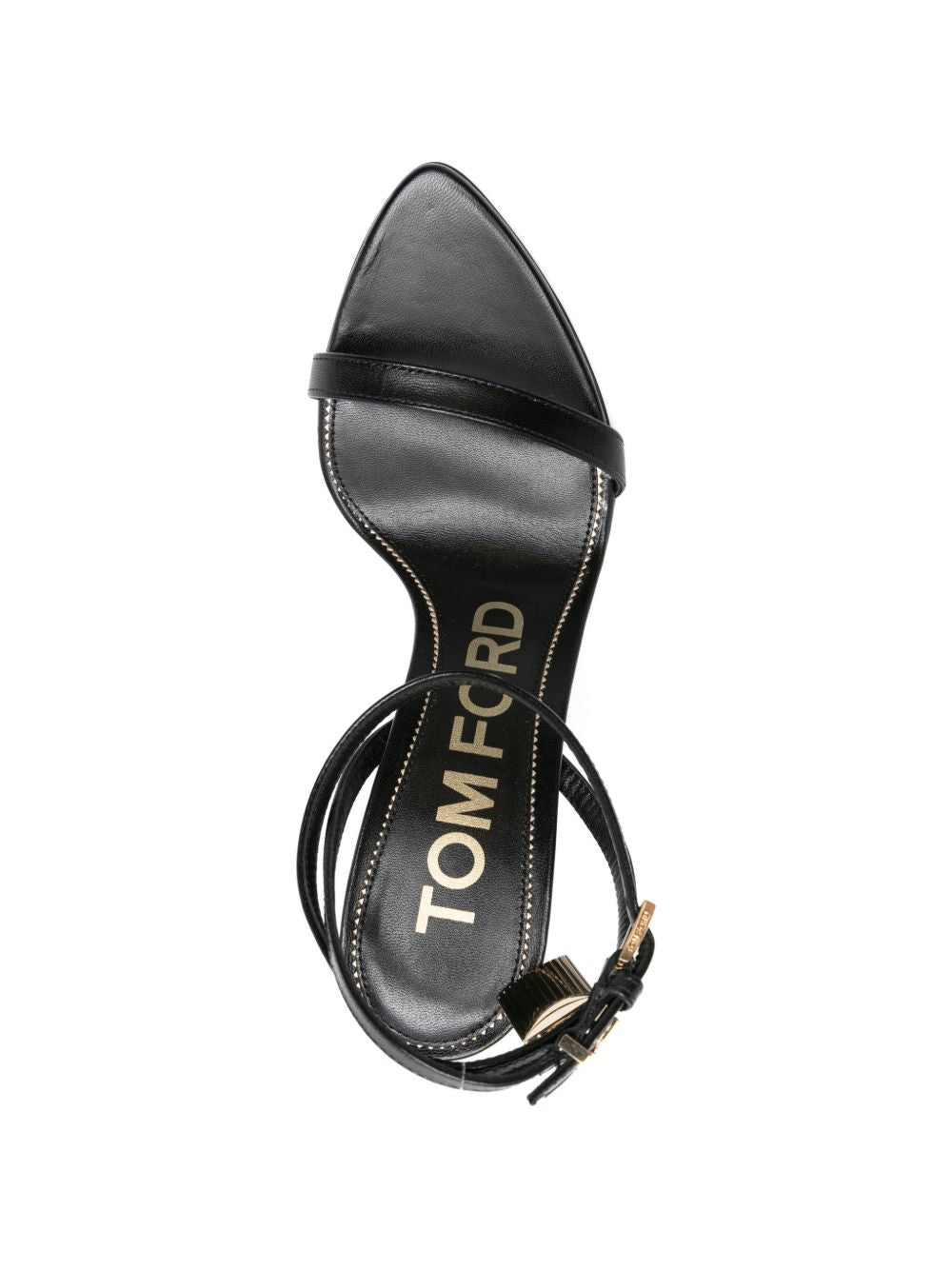 Tom Ford Women Padlock Leather Heel Sandals