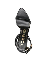 Tom Ford Women Padlock Leather Heel Sandals