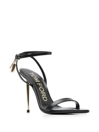 Tom Ford Women Padlock Leather Heel Sandals
