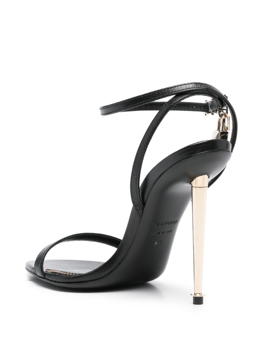 Tom Ford Women Padlock Leather Heel Sandals