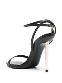 Tom Ford Women Padlock Leather Heel Sandals