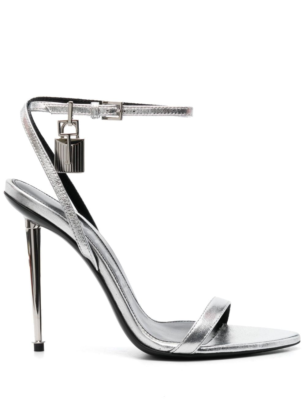 Tom Ford Women Padlock Leather Heel Sandals