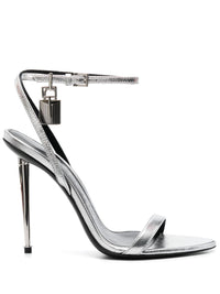 Tom Ford Women Padlock Leather Heel Sandals