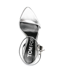 Tom Ford Women Padlock Leather Heel Sandals