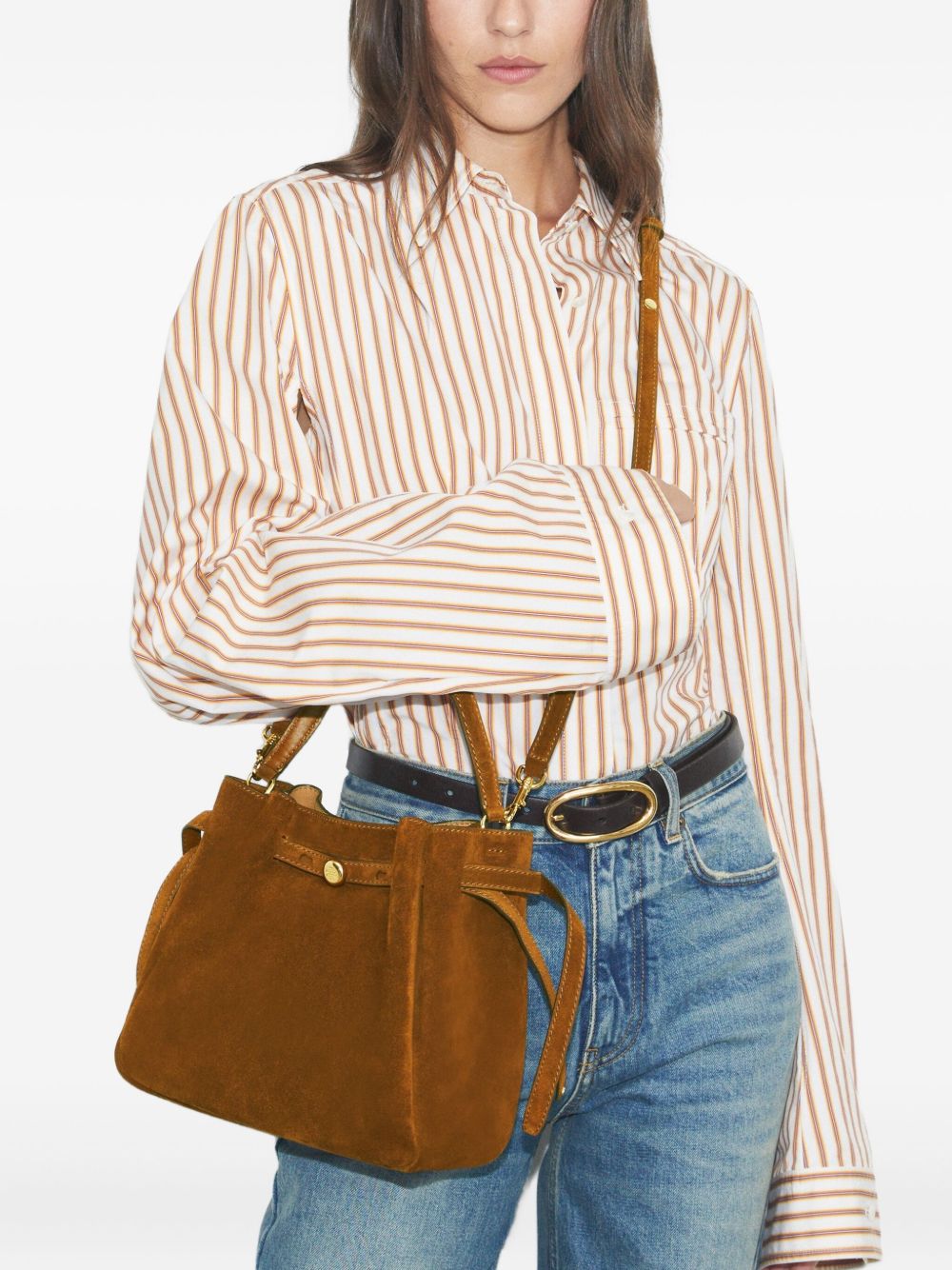 TORY BURCH Tory Burch Women Romy Suede Leather Bucket Bag