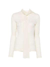 Toteme Women Ribbed Bow Blouse