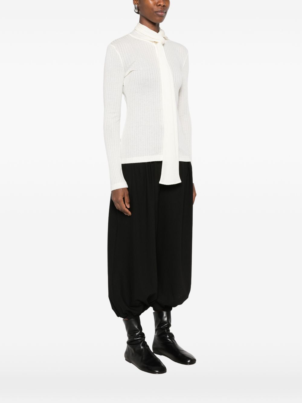 Toteme Women Ribbed Bow Blouse