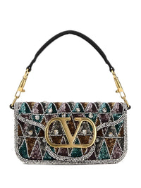 Valentino Garavani Women Locò Embroidered Small Shoulder Bag