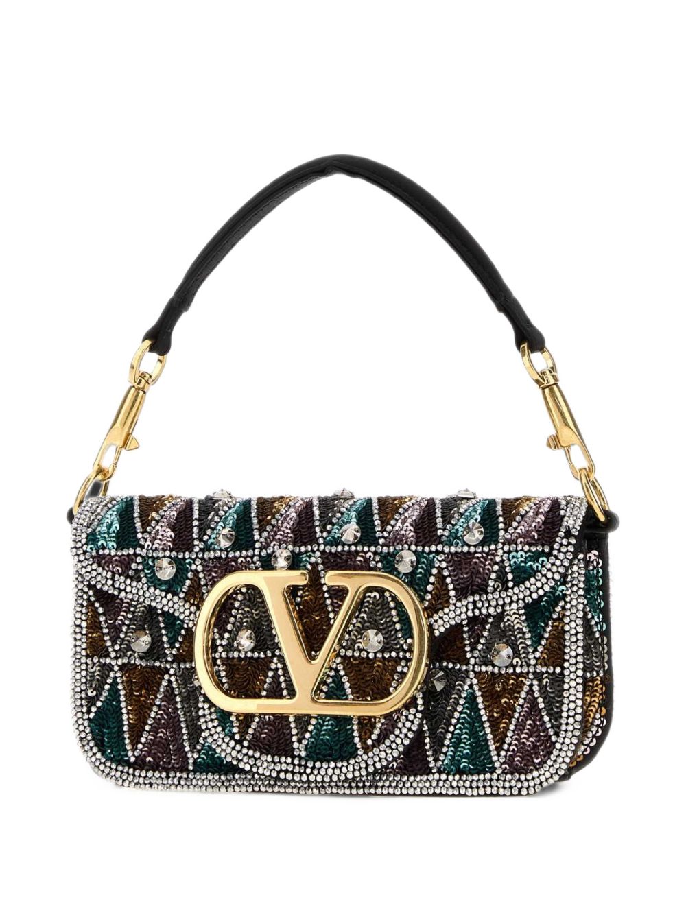 Valentino Garavani Women Locò Embroidered Small Shoulder Bag