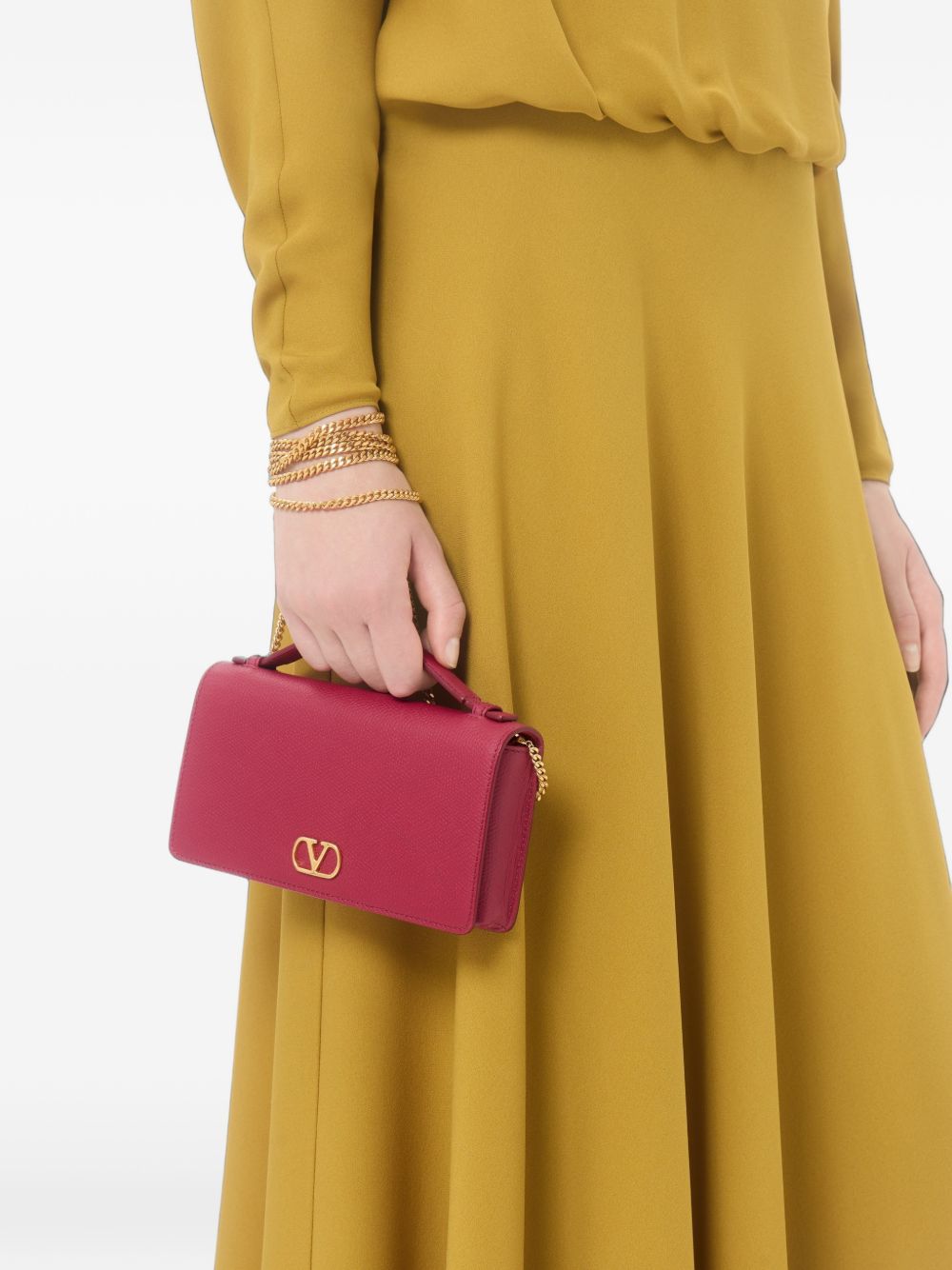 Valentino Garavani Women Vlogo Signature Leather Wallet On Chain
