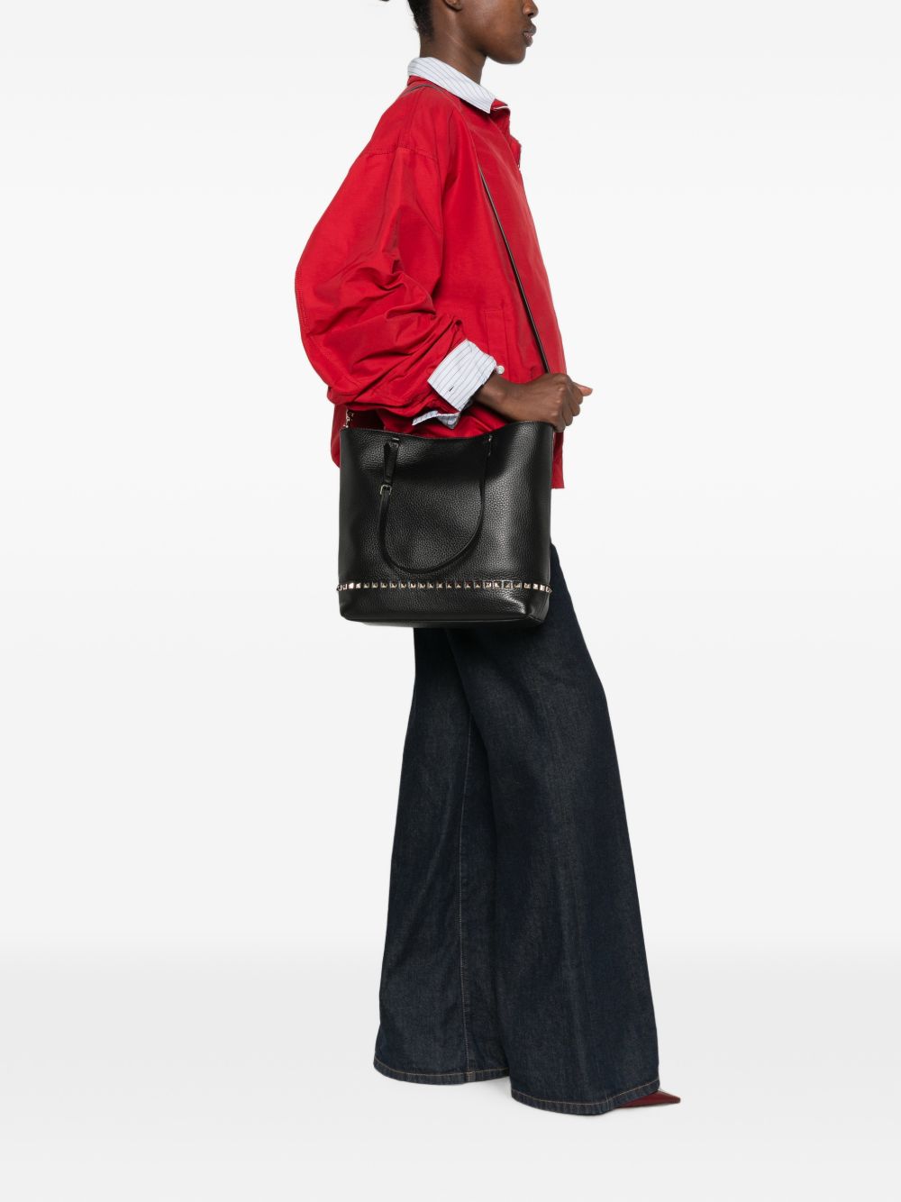 Valentino Garavani Women Rockstud Medium Leather Tote Bag