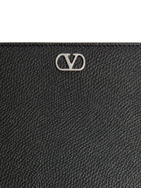 Valentino Garavani Men Vlogo Signature Leather Pouch