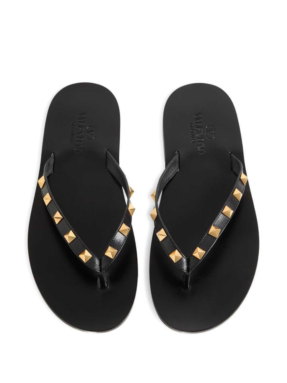 VALENTINO GARAVANI Valentino Garavani Men Rockstud Leather Thong Sandals