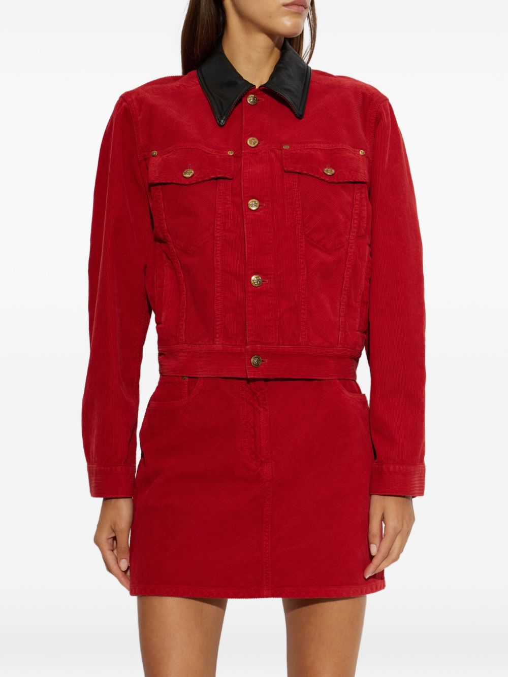 Versace Women Velvet Denim Jacket