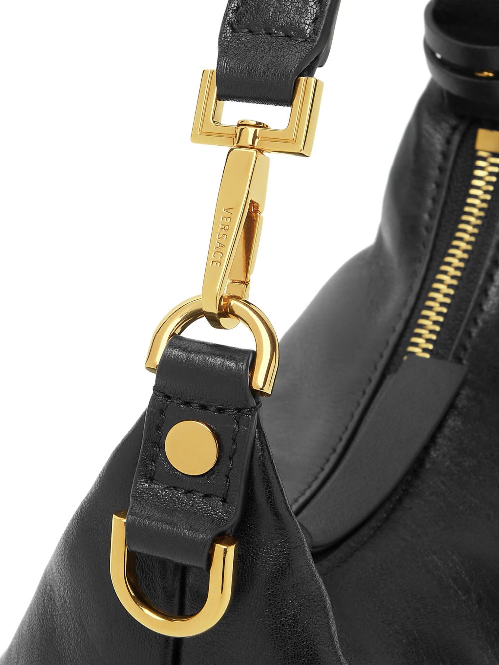 VERSACE Versace Women Versace Tag Leather Hobo Bag