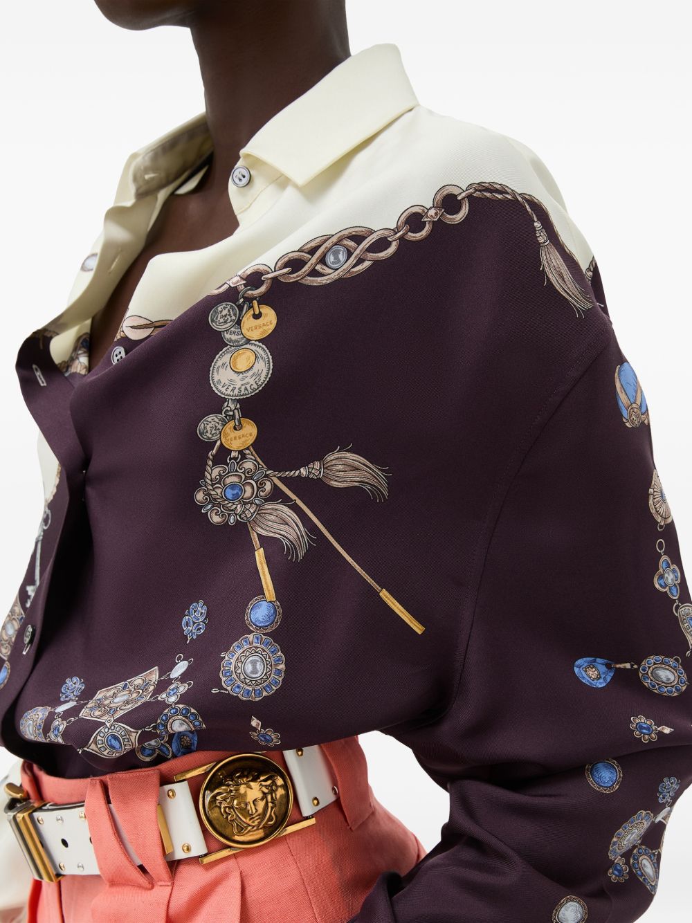 Versace Women Printed Silk Shirt