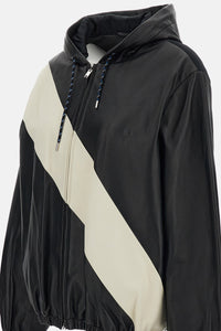 Wales Bonner Wales Bonner Women Vista Striped Leather Jacket