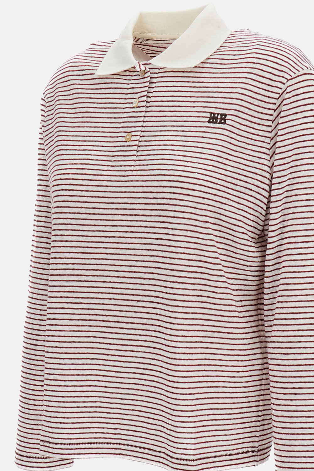 Wales Bonner Women Trust Striped Linen And Cotton Polo