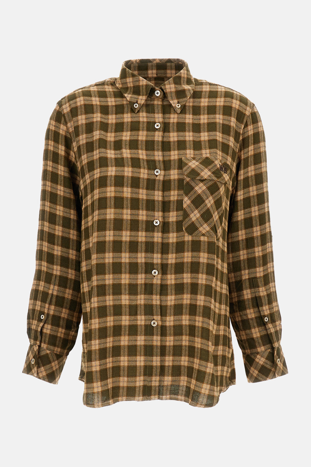 Wales Bonner Women Ritual Checked Flannel Shirt
