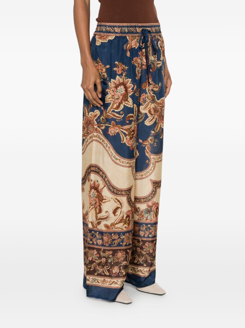 ZIMMERMANN Zimmermann Women Aster Printed Silk Trousers