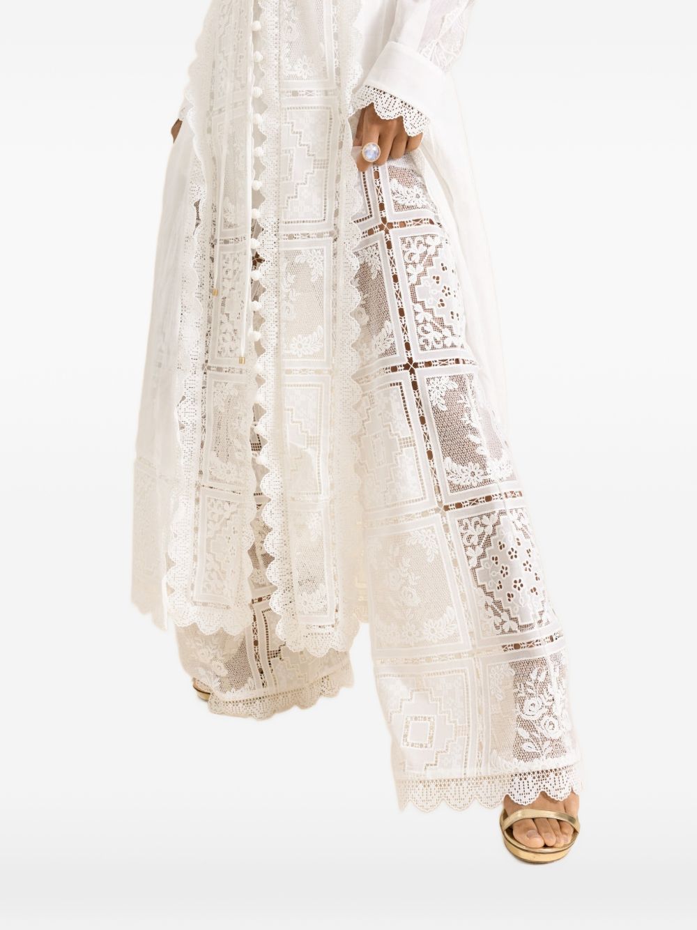 Zimmermann Women Aster Embroidered Trousers
