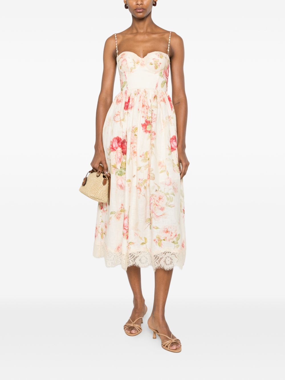 Zimmermann Women Roselight Linen Midi Dress