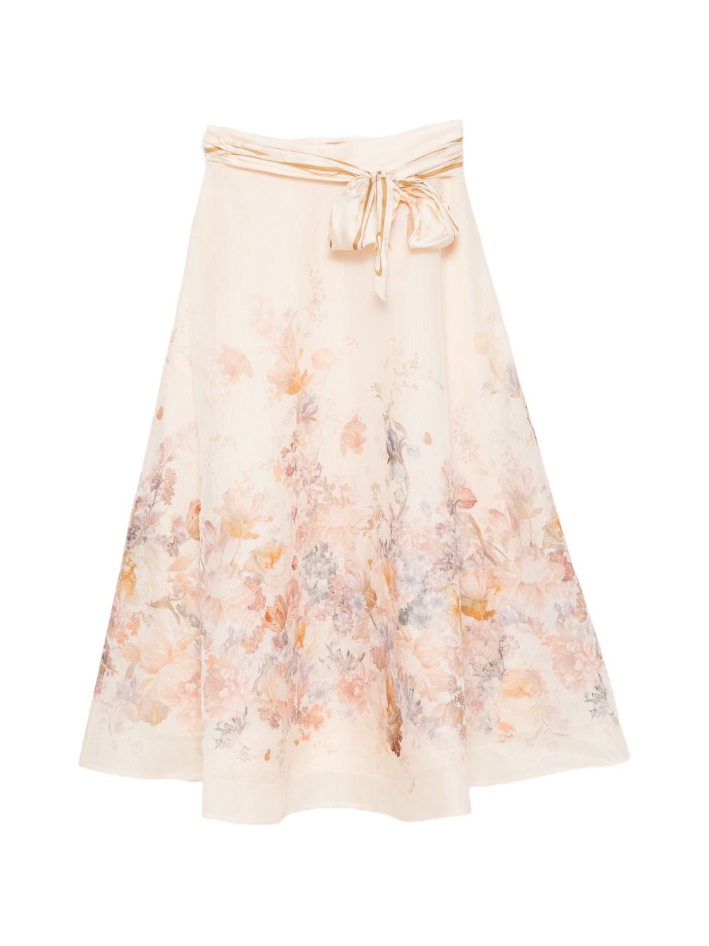 Zimmermann Women Ascent Linen And Silk Midi Skirt