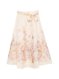 Zimmermann Women Ascent Linen And Silk Midi Skirt