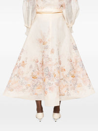 Zimmermann Women Ascent Linen And Silk Midi Skirt