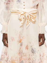 Zimmermann Women Ascent Linen And Silk Midi Skirt