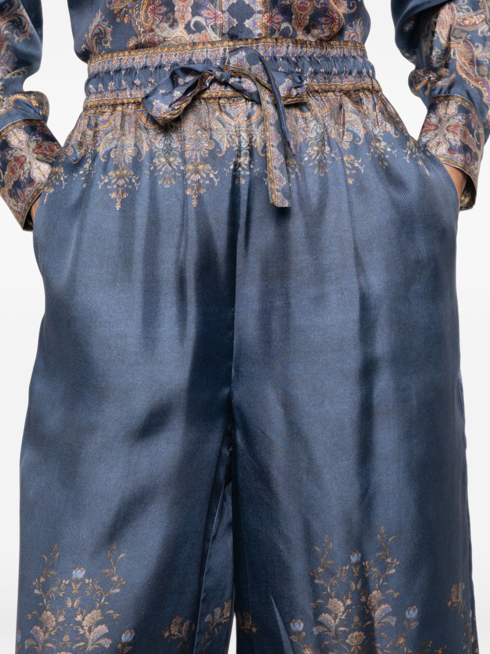 Zimmermann Women Valiant Printed Silk Trousers