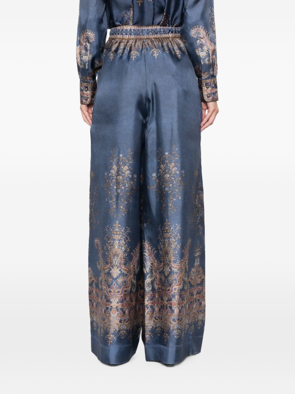 Zimmermann Women Valiant Printed Silk Trousers