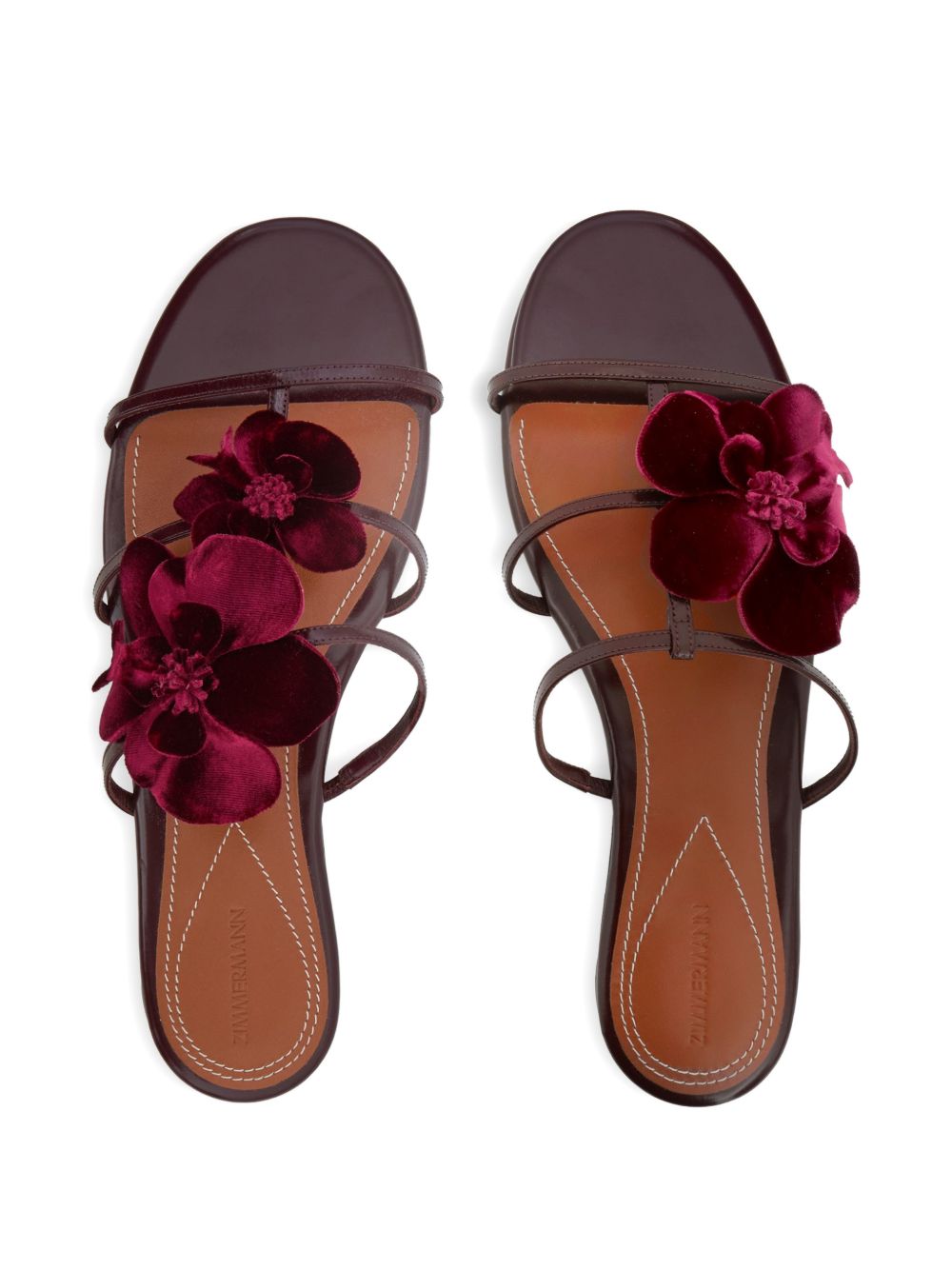 Zimmermann Women Orchid Leather Flat Sandals