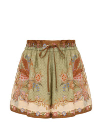 Zimmermann Women Indra Printed Silk Shorts