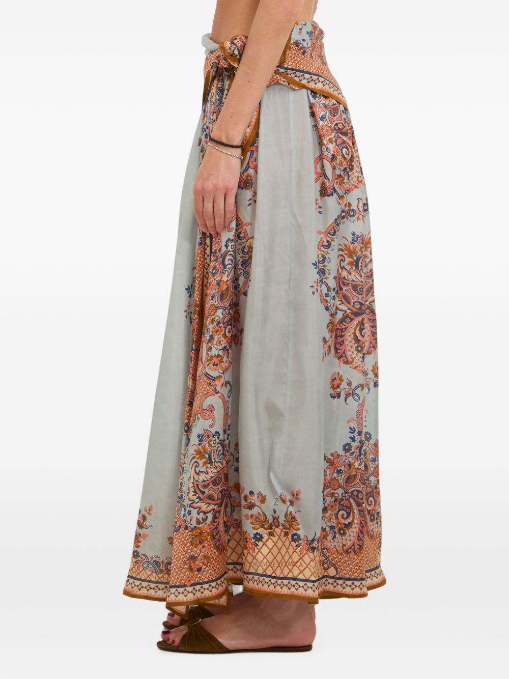 Zimmermann Women Aster Printed Silk Skirt