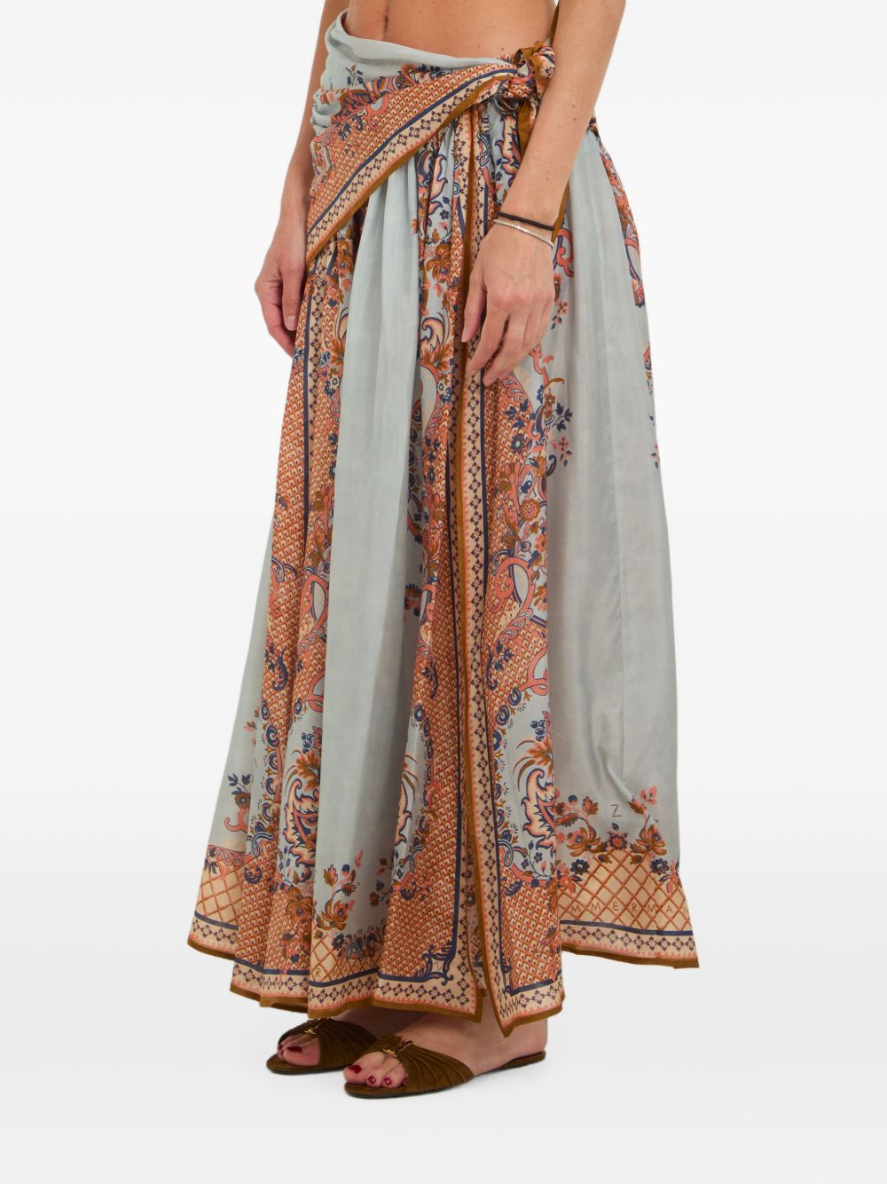 Zimmermann Women Aster Printed Silk Skirt