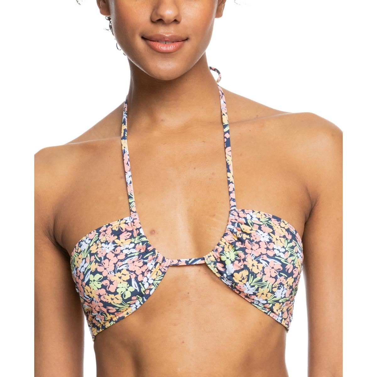 Juniors Womens Floral Removable Padding Bikini Swim top
