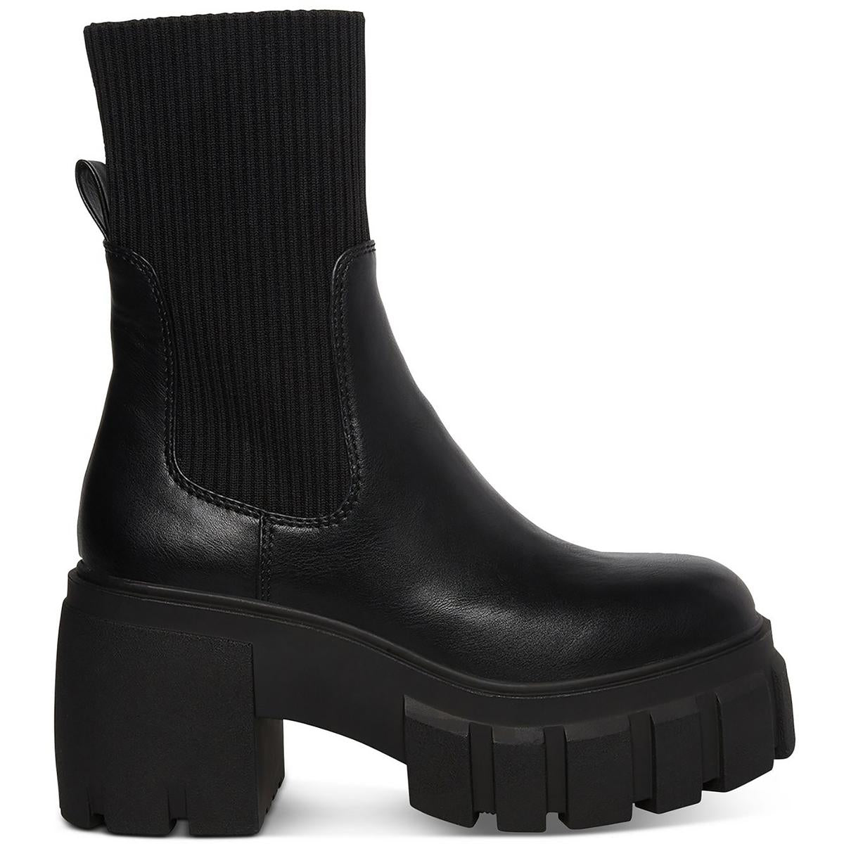 Liberti Womens Stretch Block Heel Mid-Calf Boots