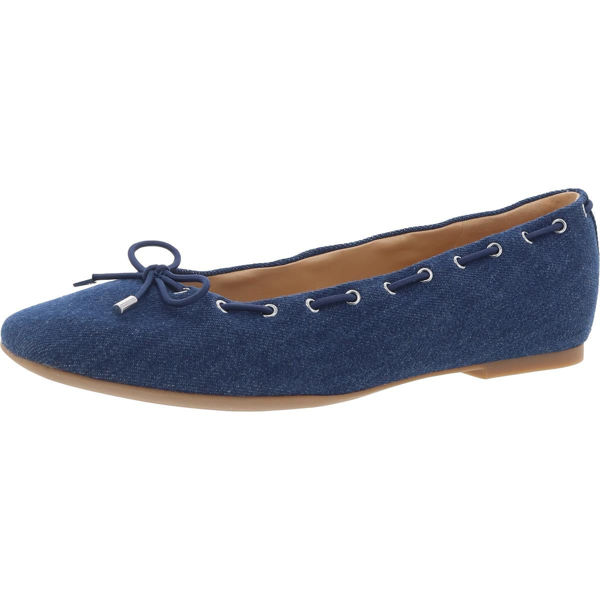 Letizia 2 Womens Bow Denim Ballet Flats 9 Medium Dark Blue 400