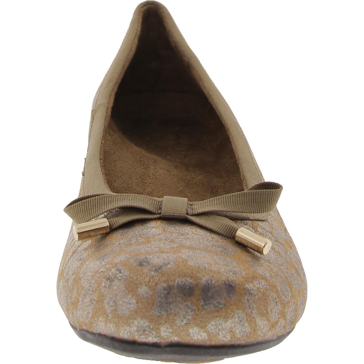 Livia II Womens Bow Leather Ballet Flats
