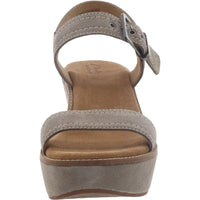 Aisley Orchid Womens Suede Ankle Strap Wedge Sandals
