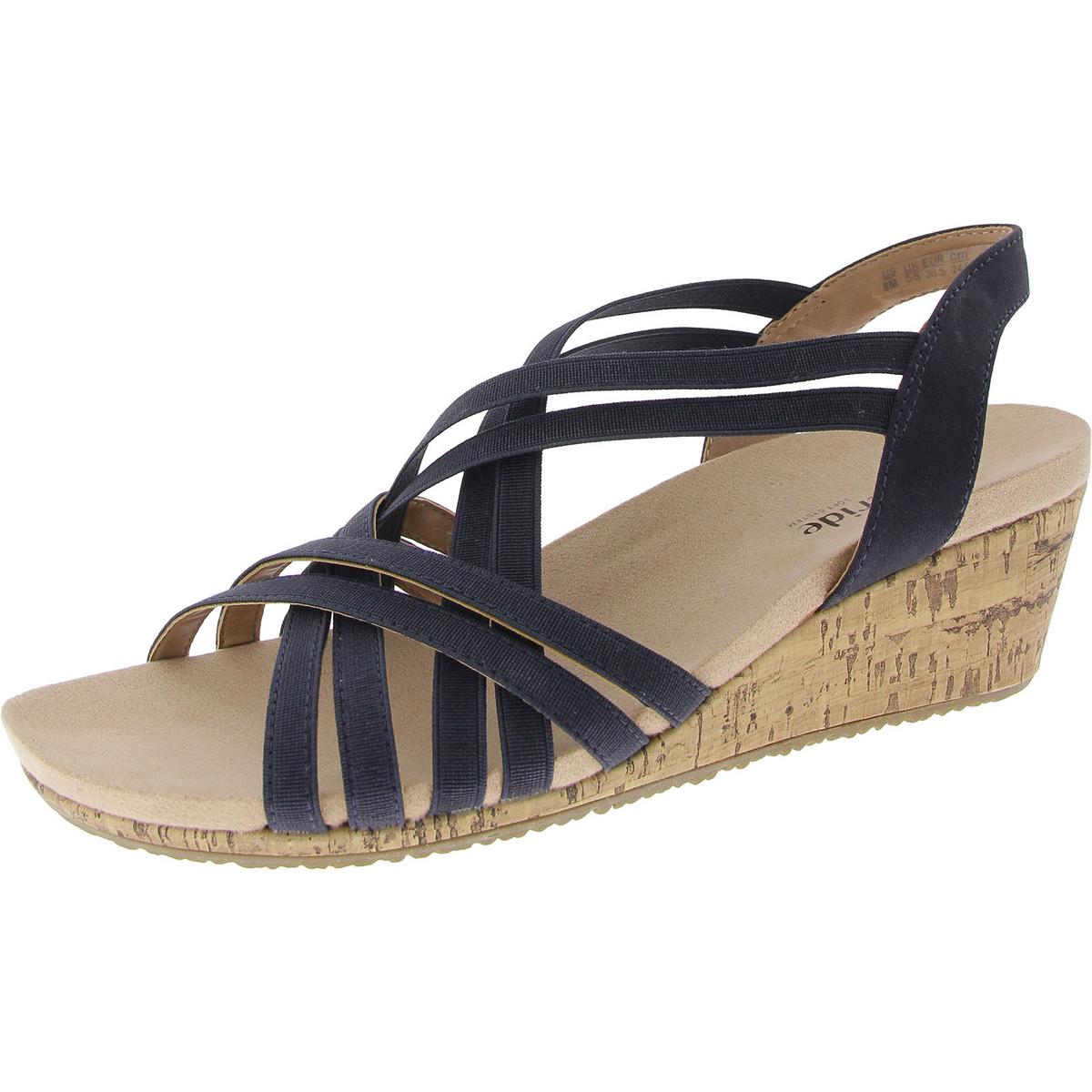Mallory Womens Cork Manmade Strappy Sandals